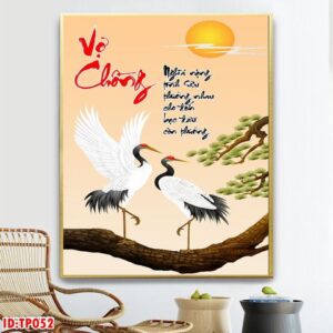 242PN Tranh Chữ Thư Pháp Vợ Chồng